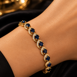 Pre Owned 18ct Sapphire and Diamond Bracelet ZC181